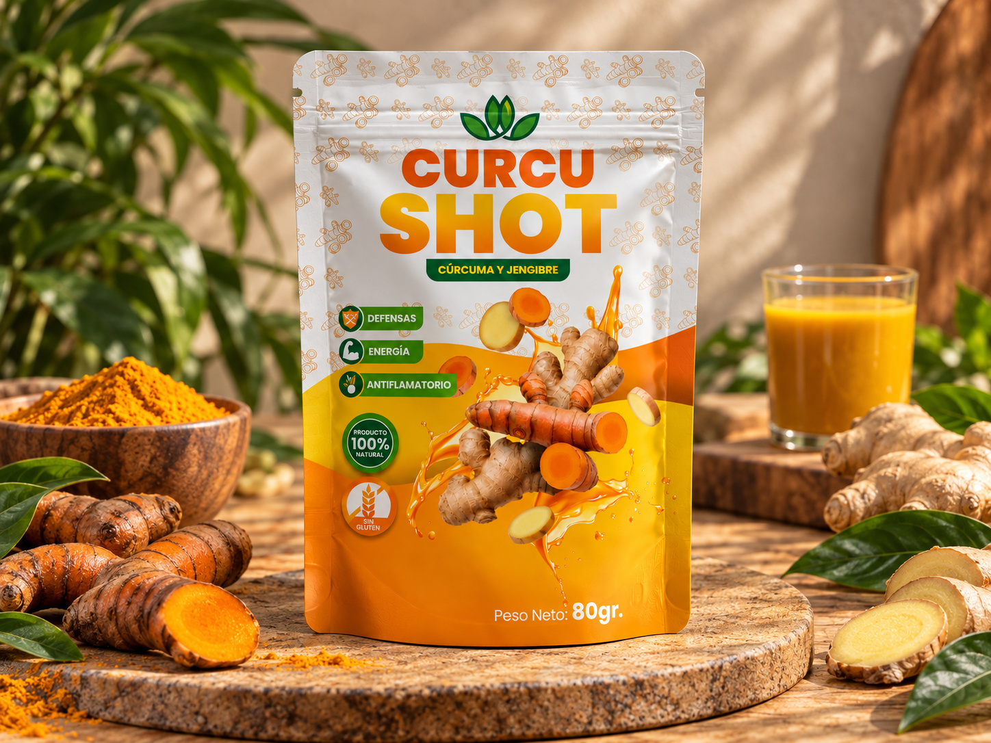 Cúrcuma en polvo — Presentación de 80 g