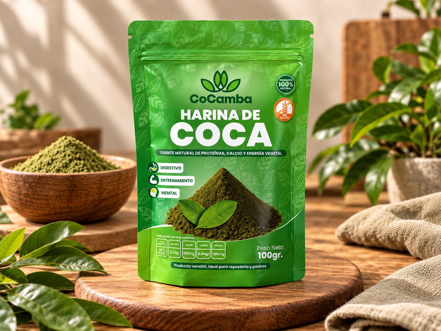 Harina de coca — Foto de referencia: 100 g